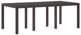 Kerti Asztal Barna 200x100x73 cm Polirattan