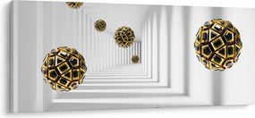 Absztrakt kép a futball-labdák (120x50 cm)