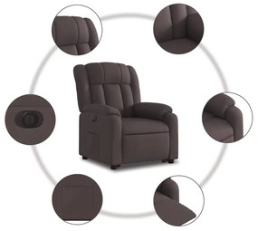 vidaXL elektromos felállást segítő sötétbarna szövet dönthető fotel