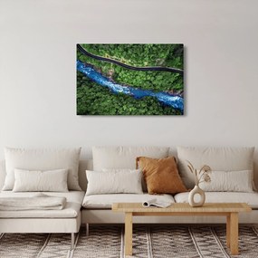 Kép - folyó a hegyek között, Kaukázus, Oroszország (90x60 cm)