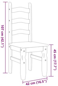 Corona 2 db szürke tömör fenyőfa étkezőszék 42 x 47 x 107 cm