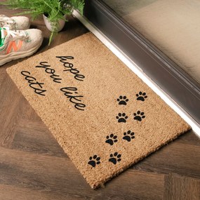 Kókuszrost lábtörlő 40x60 cm Hope You Like Cats – Artsy Doormats
