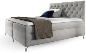 Wilsondo GULIETTE ágyneműtartós kárpitozott boxspring ágy matracokkal - szürke Méret: 140x200
