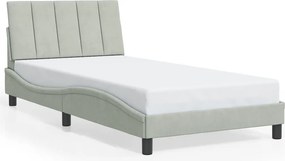 vidaXL világosszürke bársony ágykeret matrac nélkül Hanko 100x200 cm
