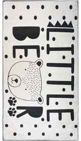 Fekete-fehér mosható gyerek szőnyeg 100x160 cm Little Bear – Vitaus