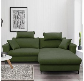 HORTA L-alakú, jobboldali kinyitható sarokkanapé tárolóval, zöld
