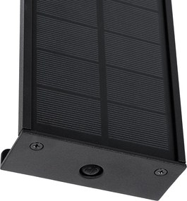 Kültéri fali lámpa fekete 60 cm LED-del, 4 fokozatú fényerő-szabályozóval és napelemmel - Serena