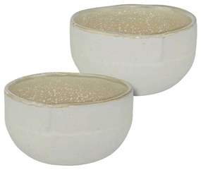 Fehér-bézs kő tálka szett 2 db-os ø 10 cm Sand Grain – Mette Ditmer Denmark