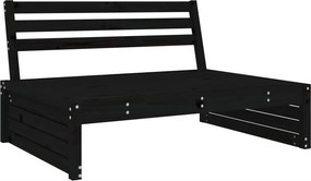 vidaXL fekete kerti tömör fenyőfa középső kanapé 120 x 80 cm