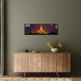 Ázsiai tűzijáték képe (órával) (90x30 cm)