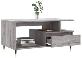 szürke sonoma szerelt fa dohányzóasztal 90x49x45 cm