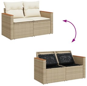 Kerti Kanapé Szett 10 pcs Bézs 90 x 55 x 71 cm Poli rattan