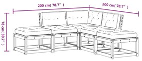5 részes fehér tömör fenyőfa kerti ülőgarnitúra párnákkal