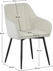 Design fotel, krémszínű/fekete, VAJRO
