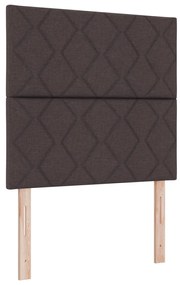 Box Spring Ágy Matraccal &amp; LED Sötét Barna 90x200 cm Szövet