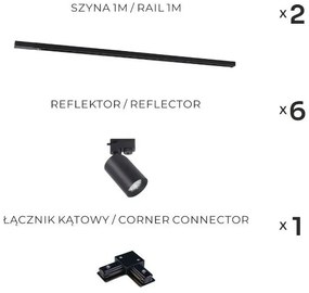 Zuma Line 3566 - Sínrendszeri spotlámpa TORE 6xGU10/35W/230V fekete