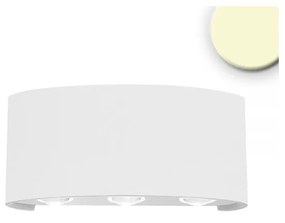 Kültéri falra szerelhető LED lámpa, lefelé és felfelé világít, 6,8W, 480lm, 3200K melegfehér, CRI82, IP54, 17x8cm, fehér