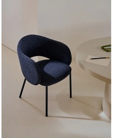 Sötétkék kárpitozott étkezőfotel Maina – Kave Home