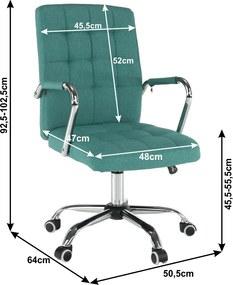 Irodai szék, ciánzöld, MORGEN