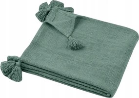 Sanchez takaró 125x150 cm zöld pléd kanapéra Boho rojtos fotel
