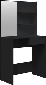 vidaXL fekete fésülködőasztal tükörrel 74,5 x 40 x 141 cm