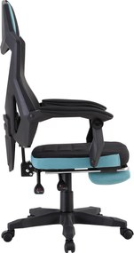 Irodai/gamer szék, fekete/neomint, teherbírás 150 kg, JORIK NEW