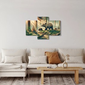 Kép - Medvék az erdőben (90x60 cm)
