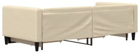 krémszínű kihúzható szövetheverő fiókokkal 90 x 200 cm