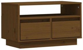 mézbarna tömör fenyőfa TV-szekrény 60x35x37 cm