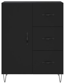 fekete szerelt fa magasszekrény 69,5 x 34 x 180 cm