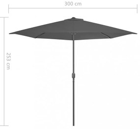 antracit féloldalas erkély napernyő alumíniumrúddal 300x155 cm