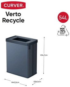 Kék újrahasznosított műanyag szelektív szemetes 54 l Verto Recycle – Curver