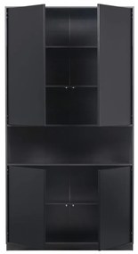 Fekete borovi fenyő moduláris könyvespolc 228x210 cm Finca – WOOOD