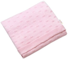 Baby Nellys Luxus bambusz gyermekek kötött takaró, 80 x100 cm, rózsaszín