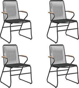 vidaXL 4 db fekete PVC rattan kerti szék 58 x 59 x 85,5 cm