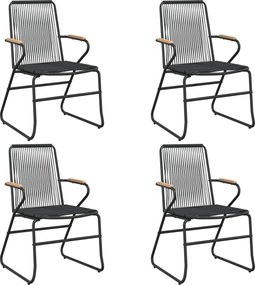 vidaXL 4 db fekete PVC rattan kerti szék 58 x 59 x 85,5 cm