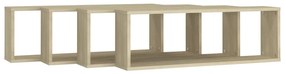 4 db sonoma tölgy színű szerelt fa fali polc 80 x 15 x 26,5 cm