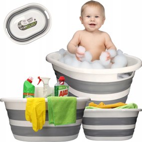 Összecsukható kád 37l "Fold&amp;Carry" Fehér-szürke