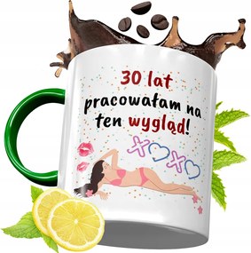 Zöld Bögre 30 30-AS 30-AS Születésnapra Ajándék fényképes nyomtatással