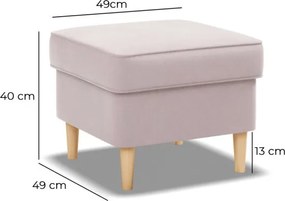 Uszak lábtartó, bársony, rózsaszín