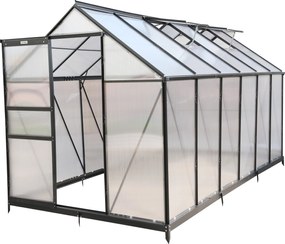 Furnigo Kerti üvegház 380x190x195 cm + alap - fekete