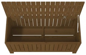 mézbarna tömör fenyőfa kerti tárolóláda 108x42,5x54 cm