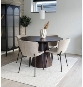 Kerek étkezőasztal diófa dekoros asztallappal ø 120 cm Bolton – House Nordic