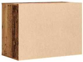 antik fa színű szerelt fa fiókos sarokszekrény 80 x 41 x 58 cm