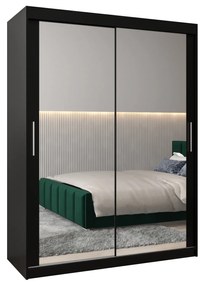 Ruhásszekrény 150 cm Toki 3 (matt fekete + matt fekete). 1065074