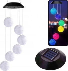 Led Solar Windspiel Rgb Lámpa Színváltó 6 golyóval Kerti dekoráció