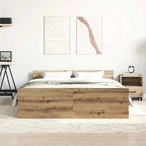 kézműves tölgy szerelt fa ágykeret matrac nélkül 120x200 cm