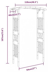 bambusz rózsaív 118 x 40 x 187 cm