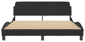 fekete bársony ágykeret Dover 160 x 200 cm