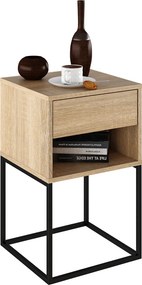 Éjjeliszekrény/kisasztal, sonoma tölgy/fekete, ARTI TYP 1